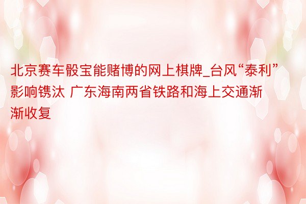 北京赛车骰宝能赌博的网上棋牌_台风“泰利”影响镌汰 广东海南两省铁路和海上交通渐渐收复