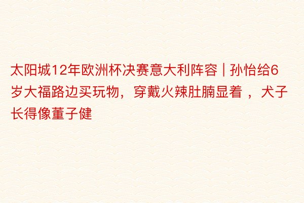 太阳城12年欧洲杯决赛意大利阵容 | 孙怡给6岁大福路边买玩物，穿戴火辣肚腩显着 ，犬子长得像董子健